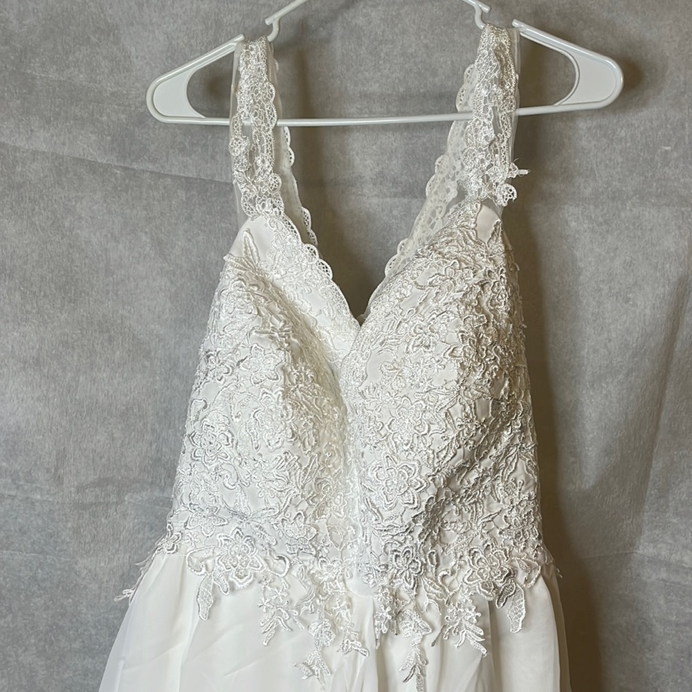 Lace white wedding gown